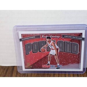 2022-23 Panini NBA Hoops Rookie Greetings Winter Shaedon Sharpe #7 Rookie RC